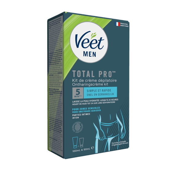 Veet Men Kit d’épilation - Zones sensibles - Parties intimes, 100ml & 50ml