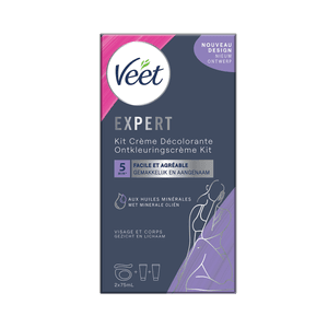 Veet Expert Kit crème décolorante – Visage & Corps, 2x75ml | Veet